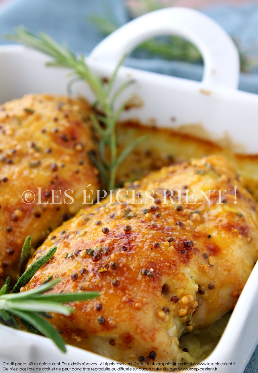 Filets de poulet au four, marinés au miel & moutarde à l'ancienne