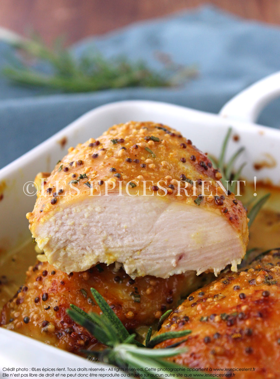 Filets de poulet au four, marinés au miel & moutarde à l'ancienne