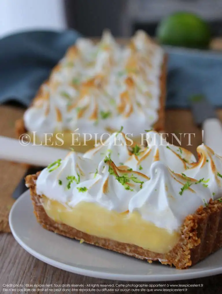 Tarte au citron, meringue italienne, pâte façon biscuit Speculoos