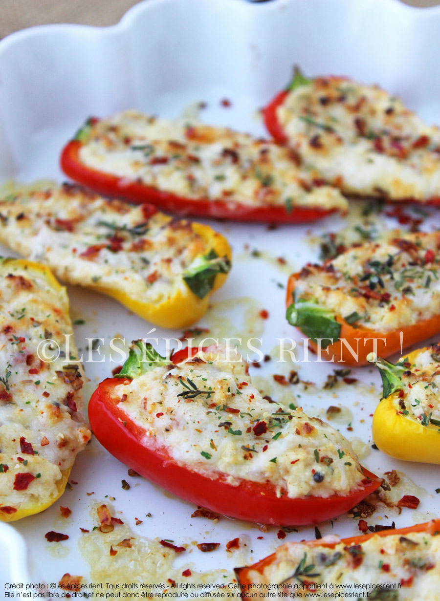 Mini poivrons farcis au fromage de chèvre frais