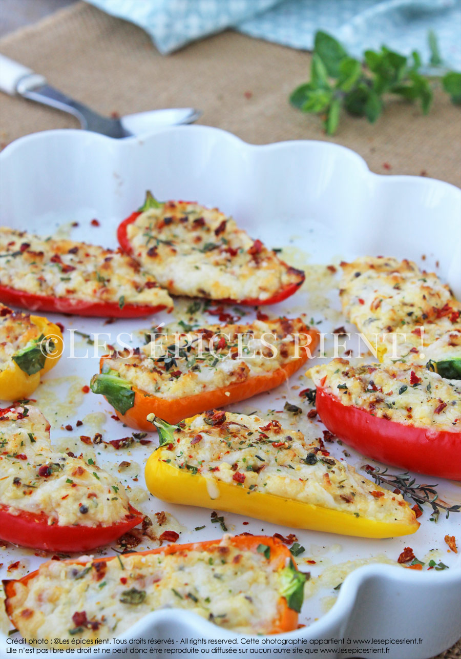 Mini poivrons farcis au fromage de chèvre frais