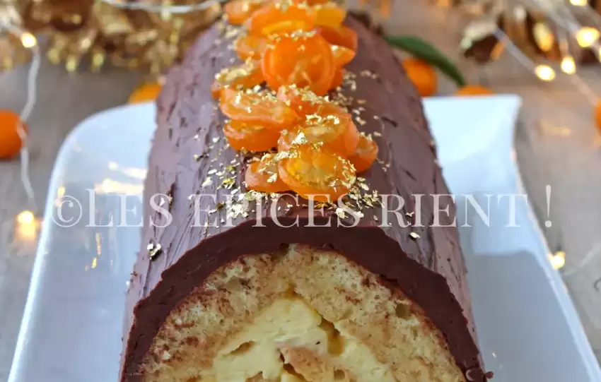 Bûche de Noël à l'orange et au Grand Marnier