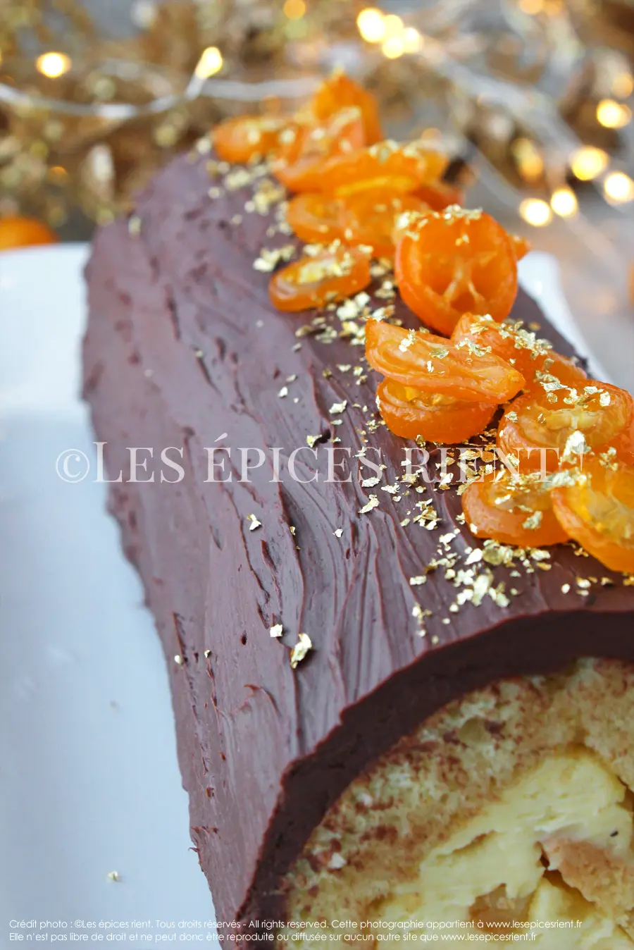 Bûche de Noël à l'orange et au Grand Marnier